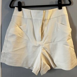 Club Monaco High Waist Cream Shorts
